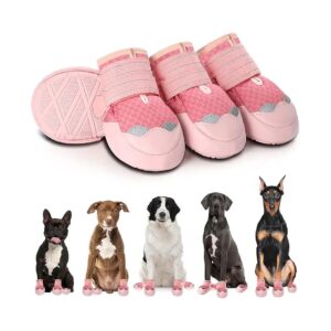 Dog Snow Boots for Large Dogs with Adjustable Laces and Reflective Strips