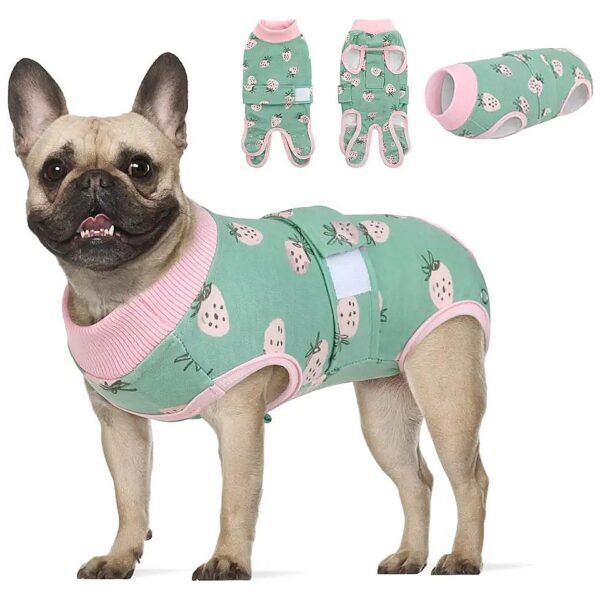 Dog Spay Surgery Recovery Suit for Female Dogs with Adjustable Snaps and Pee Hole