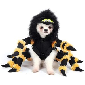 Dog Spider Costume for Small Breed Dogs Medium Size with Soft and Skin-Friendly Fabric