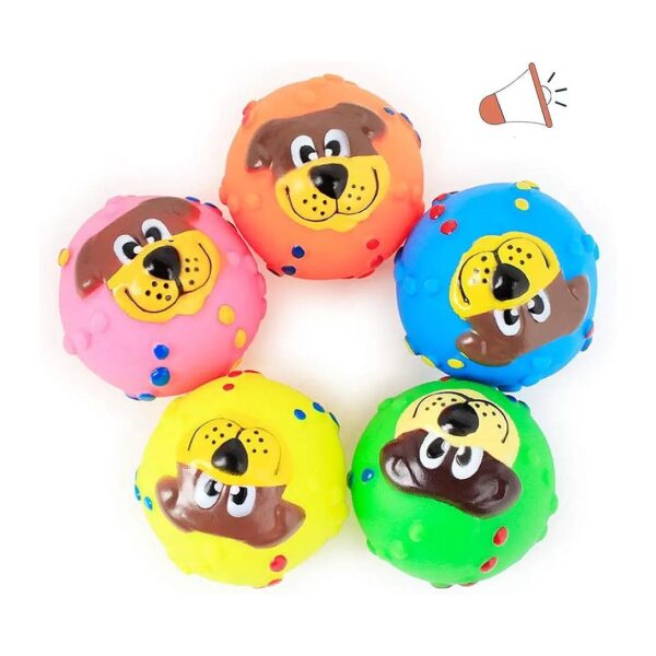 Dog Squeaky Toy for Small Medium Pets Soft Rubber Bouncy Ball for Learning and Play