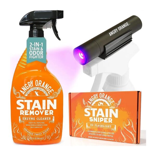 Dog Stain and Odor Eliminator Spray with Citrus Scent and UV Light for Pet Care