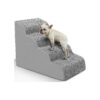 Dog Stairs for Small Breed Dogs Grey Foam Non-Slip Ramp