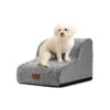 Dog Stairs for Small Breed Dogs and Cats, Grey 2-Step Ramp for Easy Access