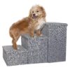 Dog Stairs with Storage and Adjustable Layout for Small Dogs and Large Breeds