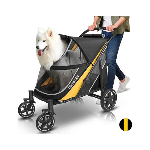 Dog Stroller with Adjustable Leash and Storage Bag for Pet Supplies and Convenience