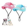 Dog Sun Visor Caps with Mesh Holes and Adjustable Chin Strap for Small Dogs