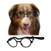 Dog Sunglasses for Medium Weight Breeds 18-40lbs, Black Clear Frame