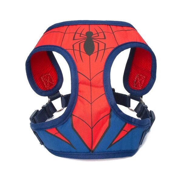 Dog Superhero Costume for Large Dogs with Spiderman Pattern and No Pull Harness