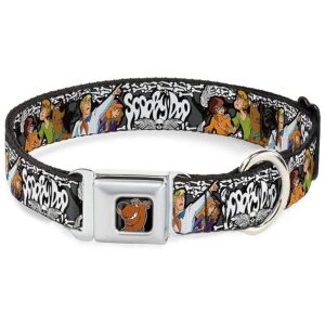 Dog Supply - Medium Collar with SCOOBY DOO Group Pose/Bones Pattern and Buckle Closure