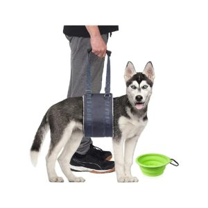 Dog Support Harness for Back Legs with Detachable Dog Bowl for Convenient Feeding