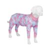 Dog Surgery Recovery Shirt with Anti-Licking Properties and Soft Pink Bow