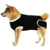 Dog Surgical Suit with Soft Brim for After Surgery Recovery and Comfort Black XL