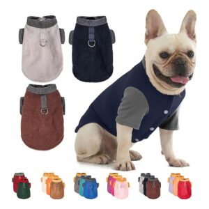 Dog Sweater Clothes with D-Ring Leash for Small Dogs Boy and Girl - Medium Size