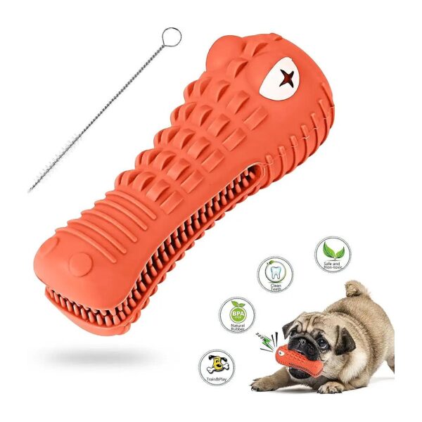 Dog Teething Toys with Natural Rubber and Real Food Ingredients for Large Dogs