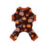 Dog Thanksgiving Outfit with Turkey and Pumpkin Pattern for Small Medium Dogs Boy Girl