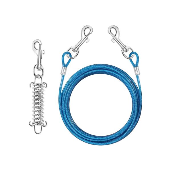 Dog Tie Out Cable for Large or Medium Dogs with Detachable Spring and Coating