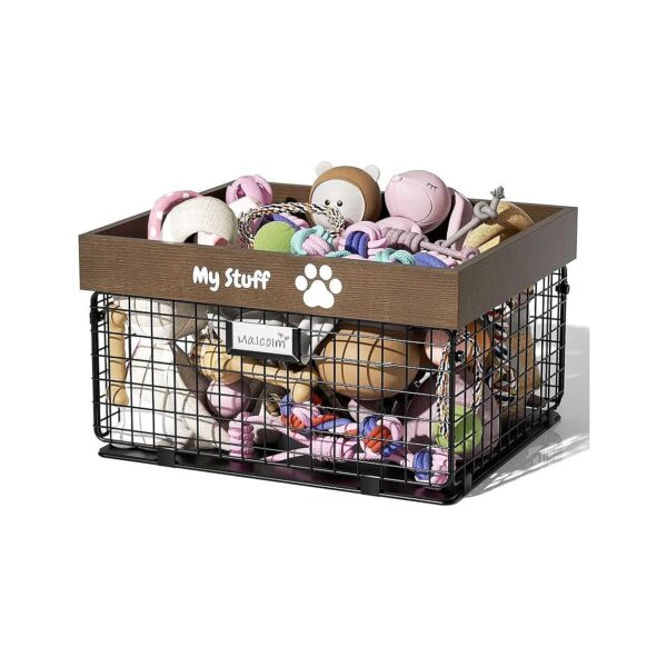 Dog Toy Bin Organizer for Puppy Leash, Blanket, Treats, and More