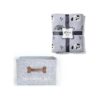 Dog Toy and Accessory Storage Bin with Soft Plush Blanket Set - Light Grey