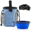 Dog Training Accessory Bag with Poop Bag Dispenser and Collapsible Water Bowl