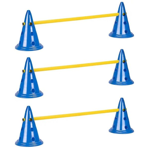 Dog Training Agility Course Set with 6 Cones and 3 Adjustable Height Poles for Vaulting