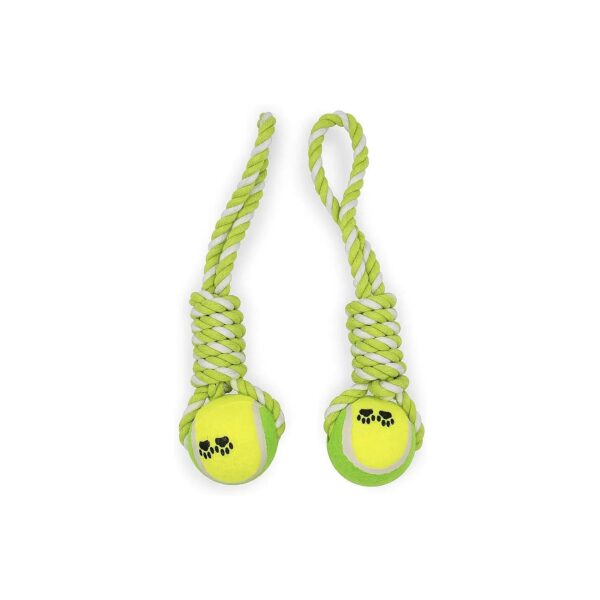 Dog Training Ball on Rope with Cotton Rope and Ball, Ideal for Big and Small Dogs