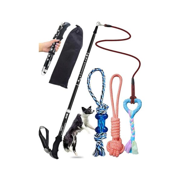 Dog Training Equipment with Flirt Pole and 3-Pack Dog Toys for Large Breeds