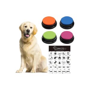 Dog Training Kit with 4-Button Set, Recordable Sound and Training Stickers