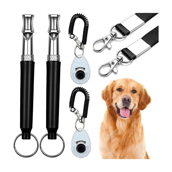 Dog Training Kit with Adjustable Ultrasonic Whistle and Clicker for Efficient Obedience