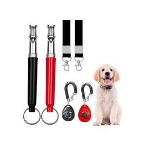 Dog Training Whistle with Adjustable Frequency and Clicker for All Pets