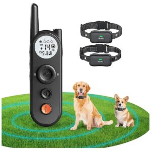 Dog Training Wireless Fence with Beep Vibrate and Shock Modes for Two Dogs and All Breeds