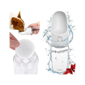 Dog Travel Water Bottle with Filter and Leak Proof Design for Healthy Pets