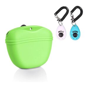 Dog Treat Bag with Silicone Treat Pouch and Clicker Training for Dogs