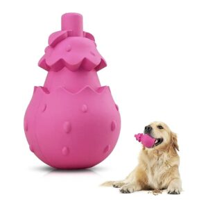 Dog Treat Ball for Medium Large Dogs with Aggressive Chewers and Natural Rubber Material