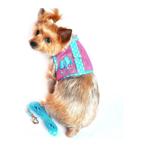 Dog Under the Sea Collection Pink Blue Harness with Flip Flop