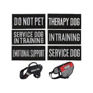 Dog Vest Harness Patches for Emotional Support Therapy with White Black Colors