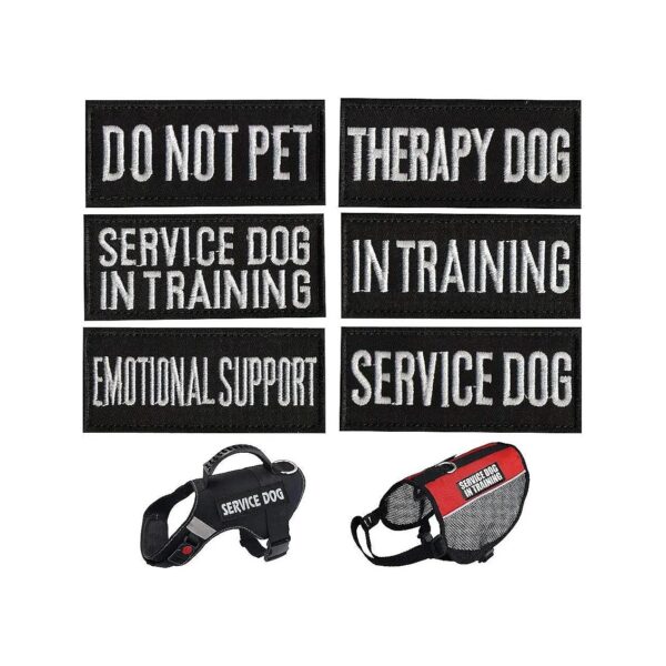 Dog Vest Harness Patches for Emotional Support Therapy with White Black Colors