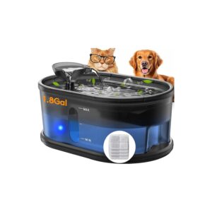 Dog Water Fountain with 5 Layer Filtration 7L Capacity Wireless Pump