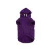 Dog Winter Coat Medium Size Purple Hoodie with Ribbed Sleeves and Hood