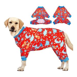 Dog Winter Pajamas with UV Protection and Pet Anxiety Relief for Large Breeds