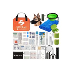 Dog and Cat First Aid Kit for Emergency Situations with Daily Pet Care Supplies