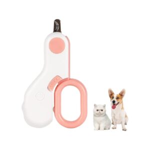 Dog and Cat Nail Clippers with LED Illumination for Accurate Trimming and Filing