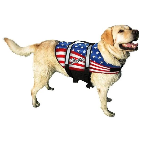 Doggy Life Jacket with American Flag XS-Small Reflective Visibility