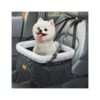 Doggy Pet Car Booster Seat with Thick Fluffy Cushion and Safety Leash for Small Dogs