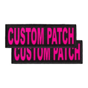 Dogline Custom Text Patches for Vests and Collars with Hook Backing and Personalized Text