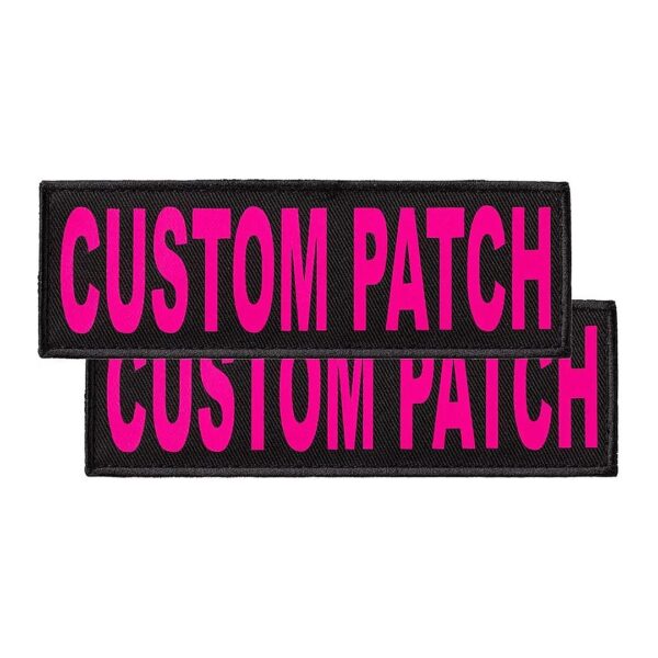 Dogline Custom Text Patches for Vests and Collars with Hook Backing and Personalized Text