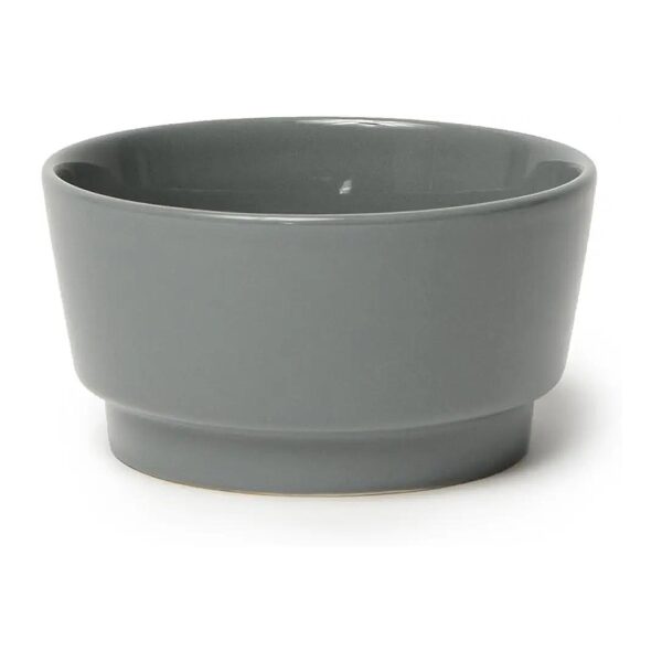 Dolphin Blue Grey Medium Ceramic Dog Bowl with Gloss Finish