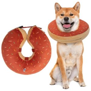 Donut Dog Collar for After Surgery Recovery Soft Comfortable Breathable Adjustable Strap