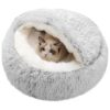 Donut-Shaped Cat Bed for Small and Medium-Sized Pets, Providing Warmth and Cuddliness