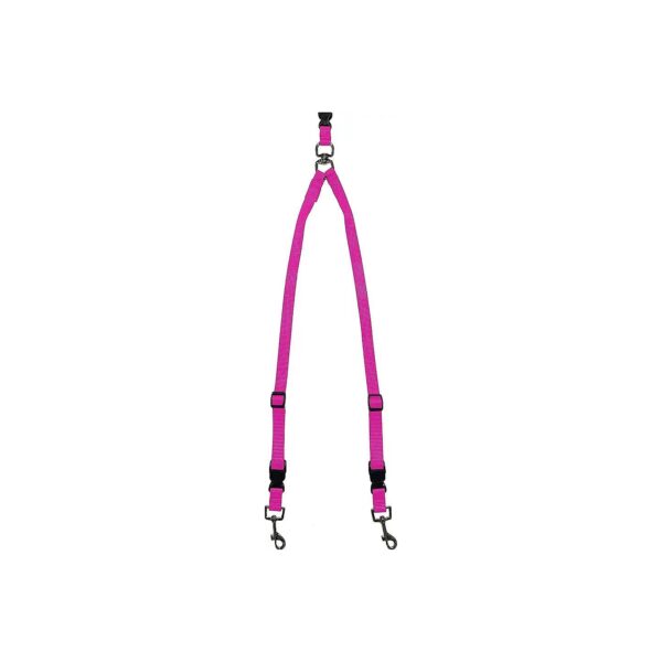 Double Buddy Leash System for Small Pink Dogs with Buddy System