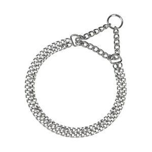 Double Chalk Chain Collar with Metal Construction for Small to Medium Dogs